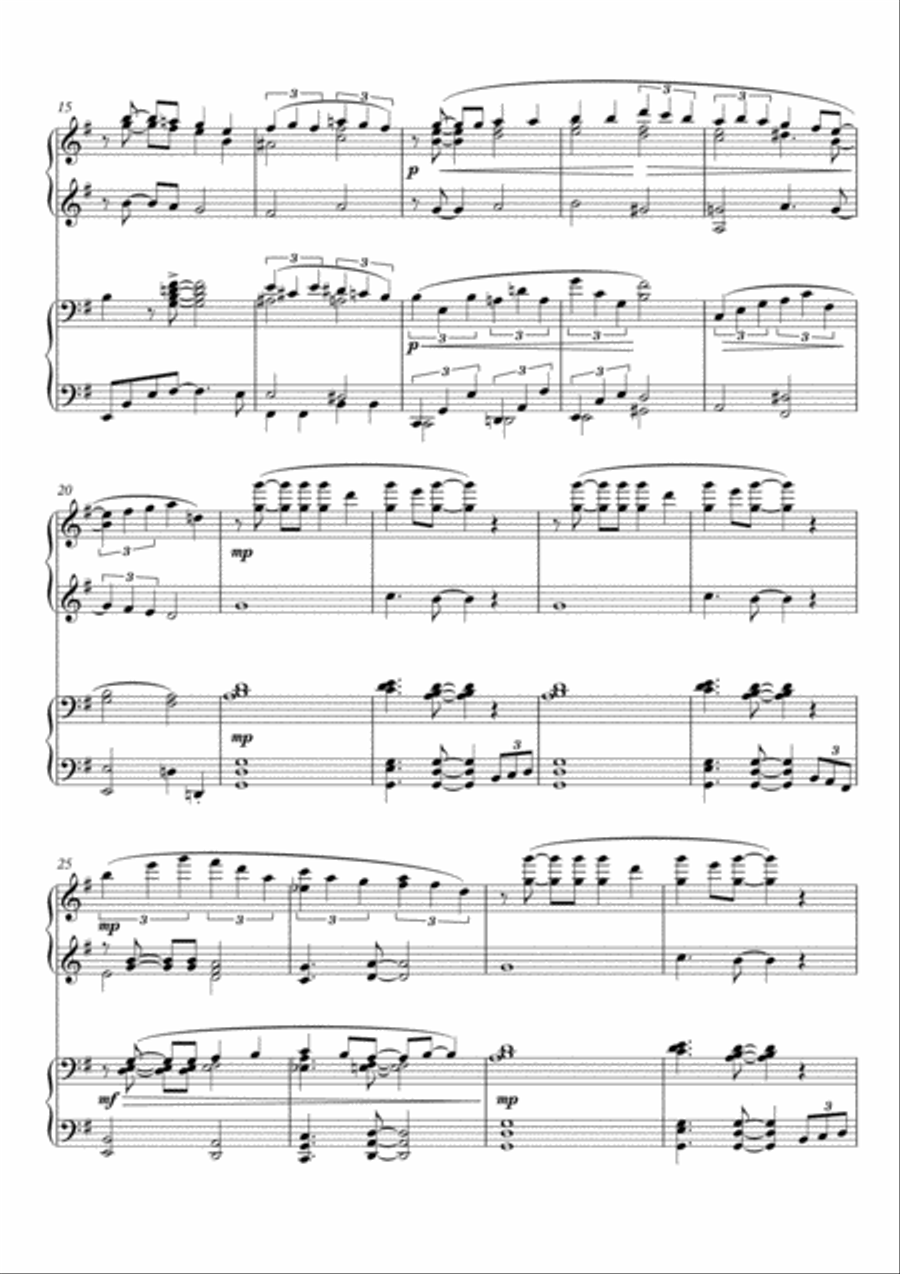 Three Kings Blues, for piano duet variations on the Christmas carol 