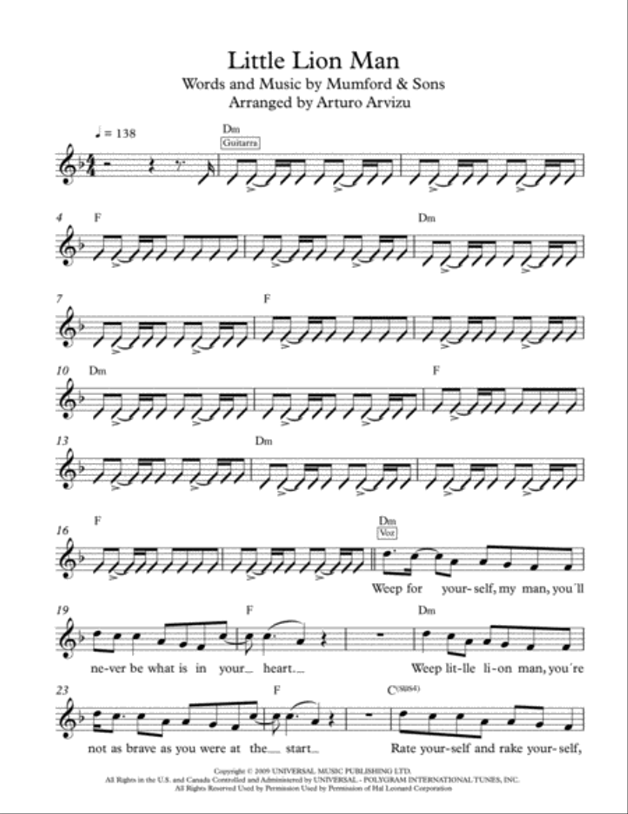 Little Lion Man Little Lion Man Small Ensemble scores gallery preview page 1