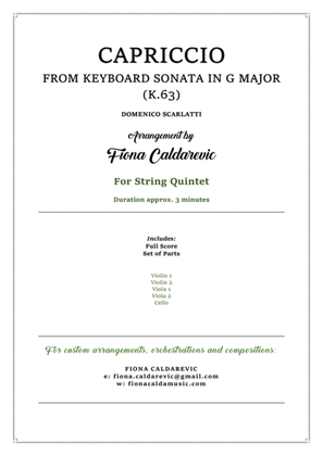 Scarlatti Capriccio arranged for String Quintet