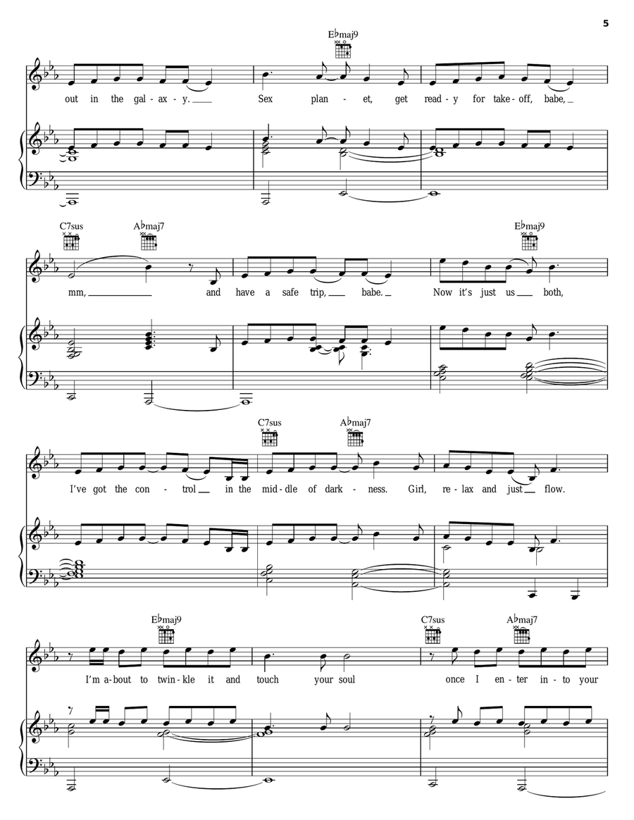 Sex Planet Piano, Vocal, Guitar scores gallery preview page 5