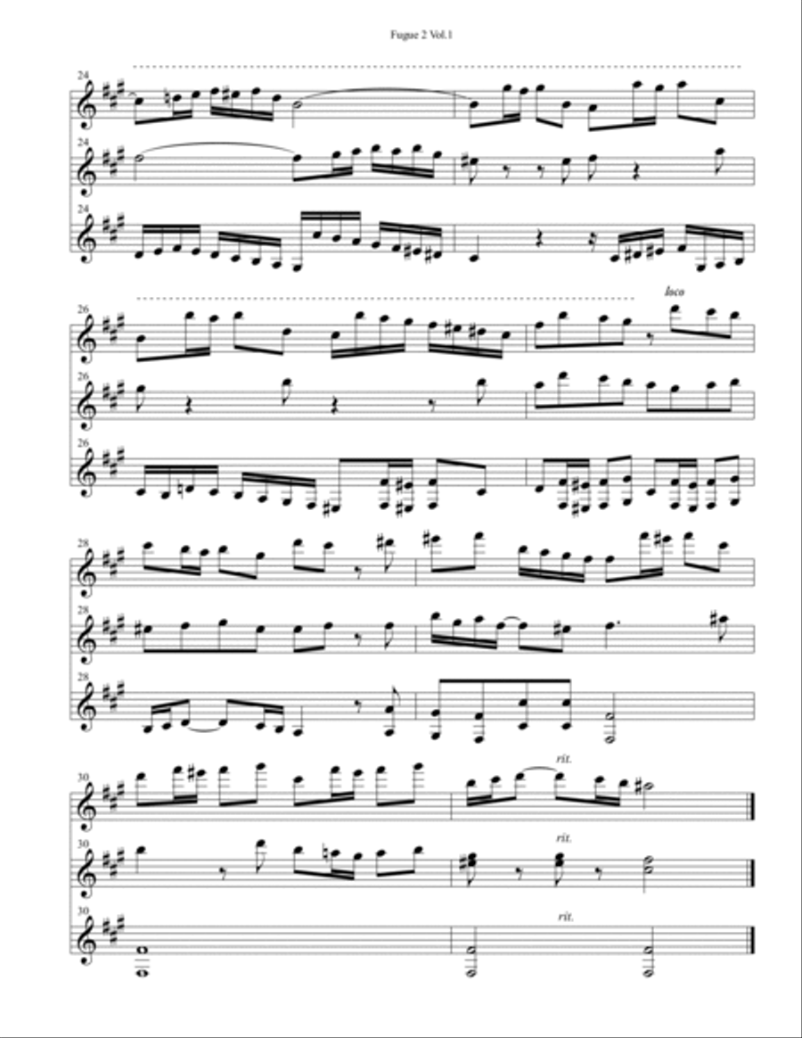 Fugue 2 for 3 Guitars Guitar Ensemble scores gallery preview page 4