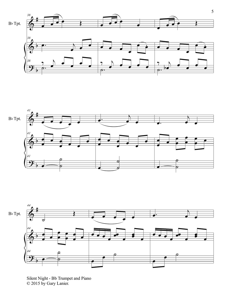 CHRISTMAS TRUMPET (6 Christmas songs for Bb Trumpet & Piano with Score/Parts) B-Flat Trumpet scores gallery preview page 6