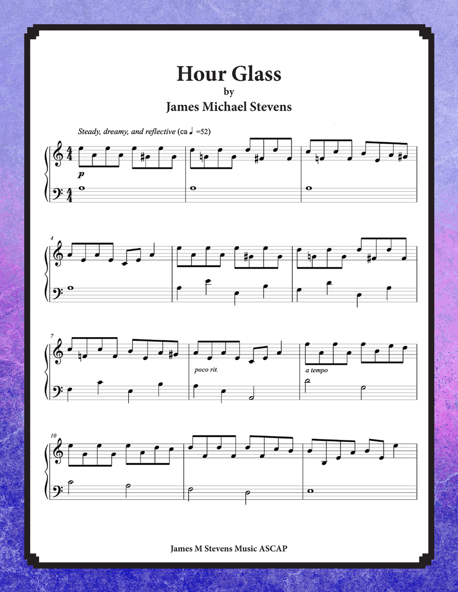 Hourglass Piano Solo scores gallery preview page 1