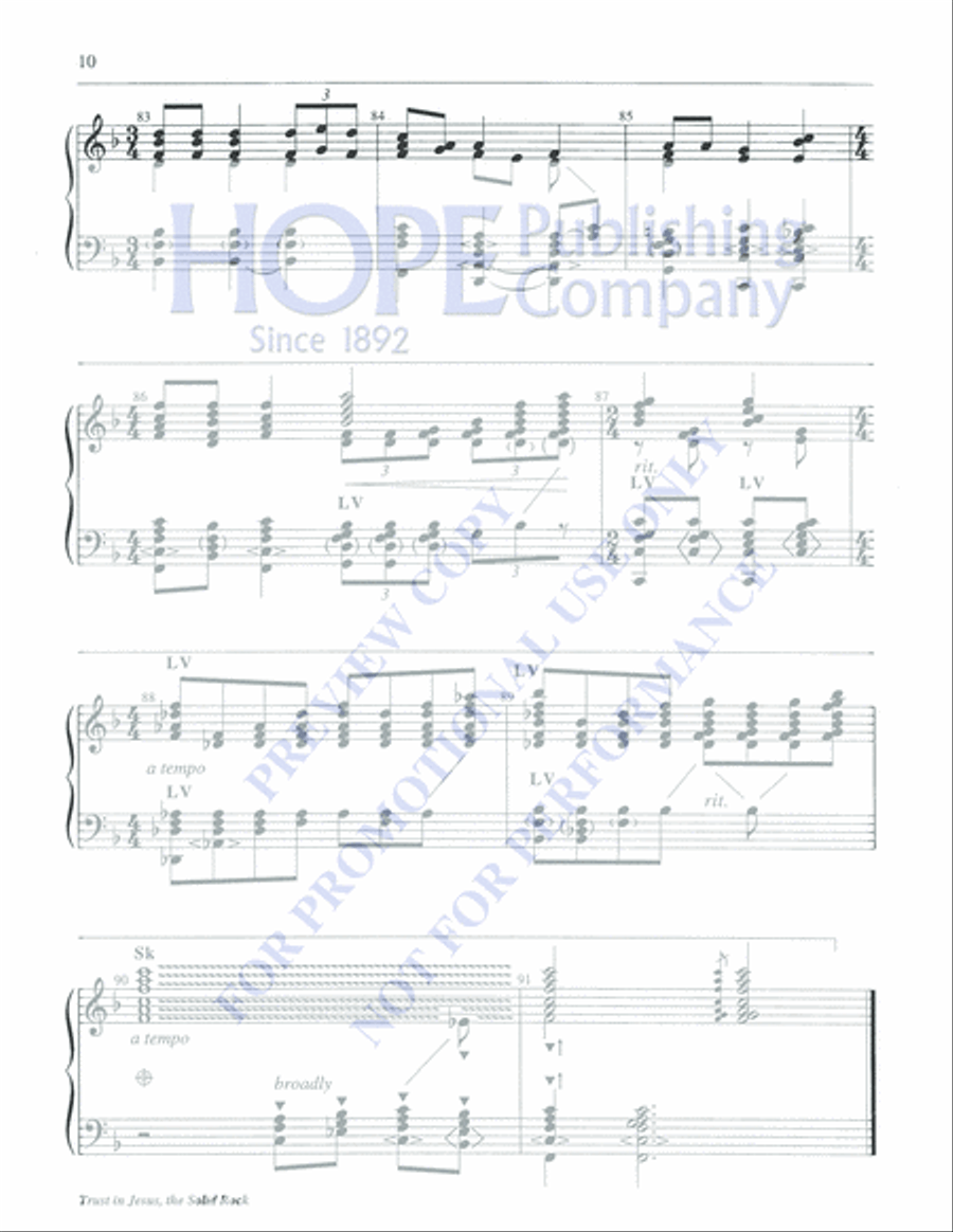 Trust in Jesus, the Solid Rock 5-Octaves scores gallery preview page 10