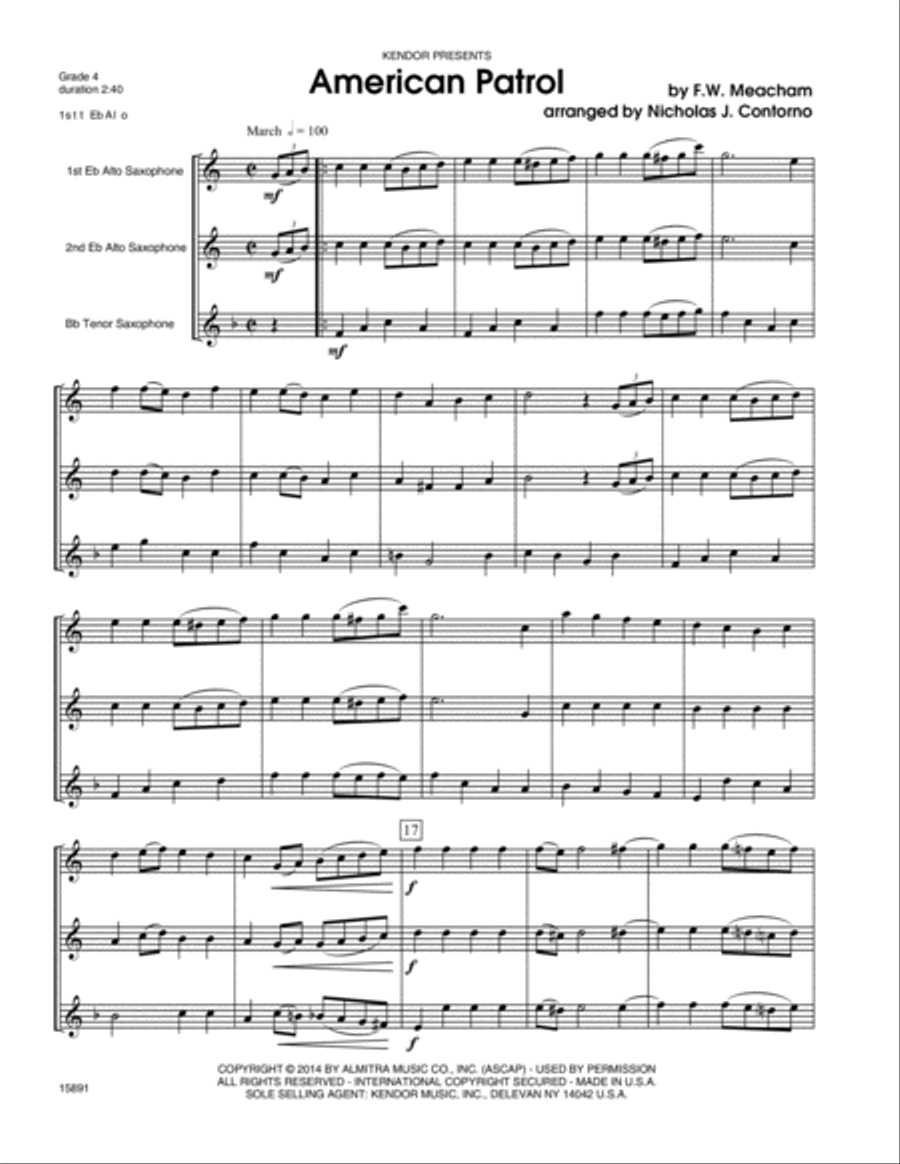 American Patrol American Patrol Alto Saxophone scores gallery preview page 2