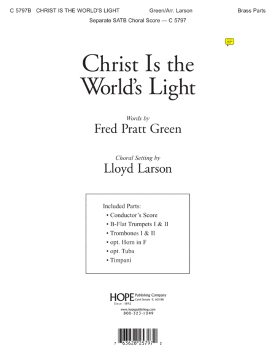 Christ Is the World's Light Choir scores gallery preview page 1