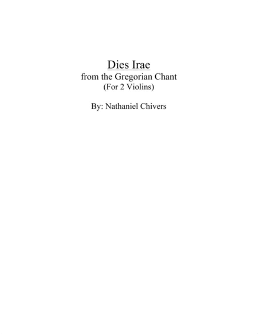 Dies Irae Violin Duet String Duet scores gallery preview page 1