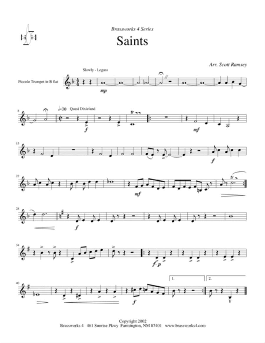 Saints Brass Quartet scores gallery preview page 4