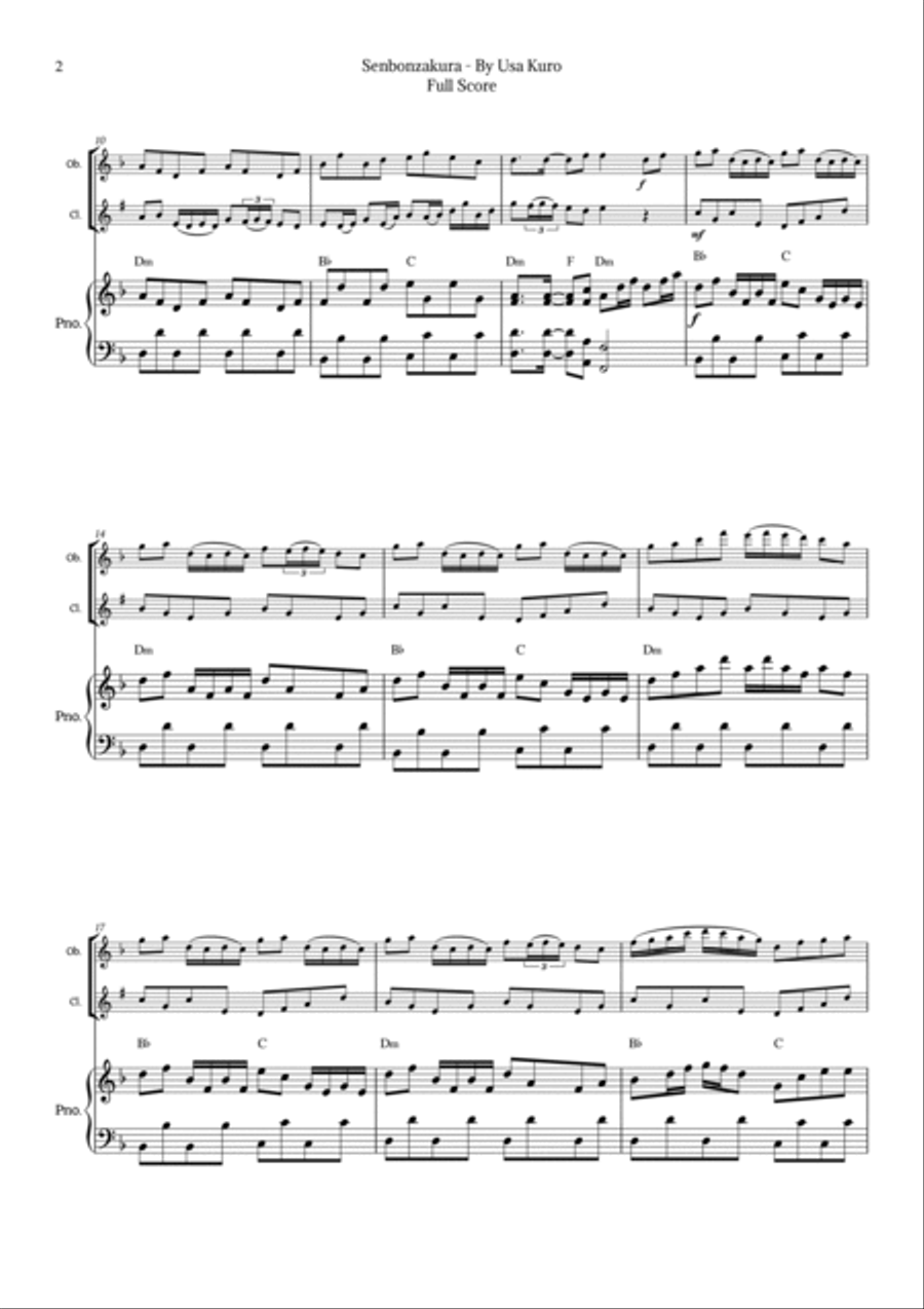Senbonzakura Woodwind Duet scores gallery preview page 2