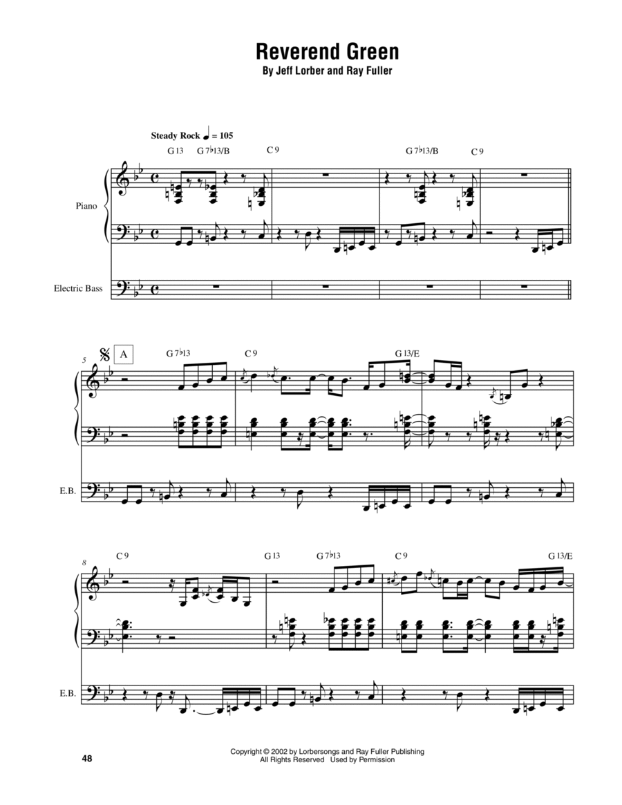Reverend Green Reverend Green Piano scores gallery preview page 1