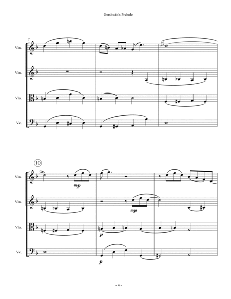 Gershwin's Prelude - String Quartet image number null