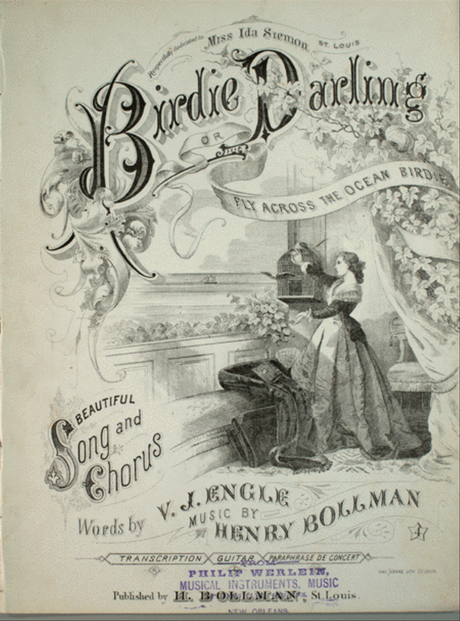 Birdie Darling, or, Fly Across the Ocean Birdie. Beautiful Song and Chorus Choir scores gallery preview page 1