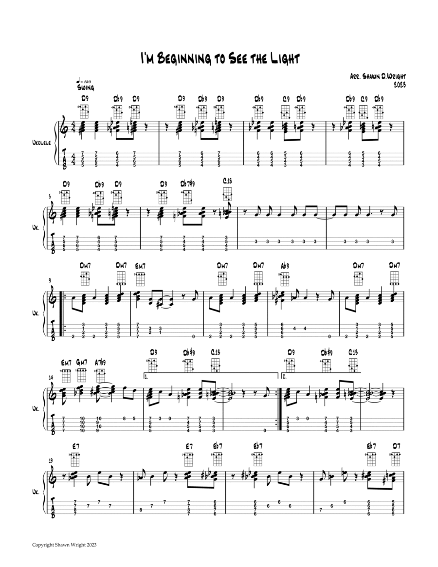 I'm Beginning To See The Light Ukulele scores gallery preview page 1