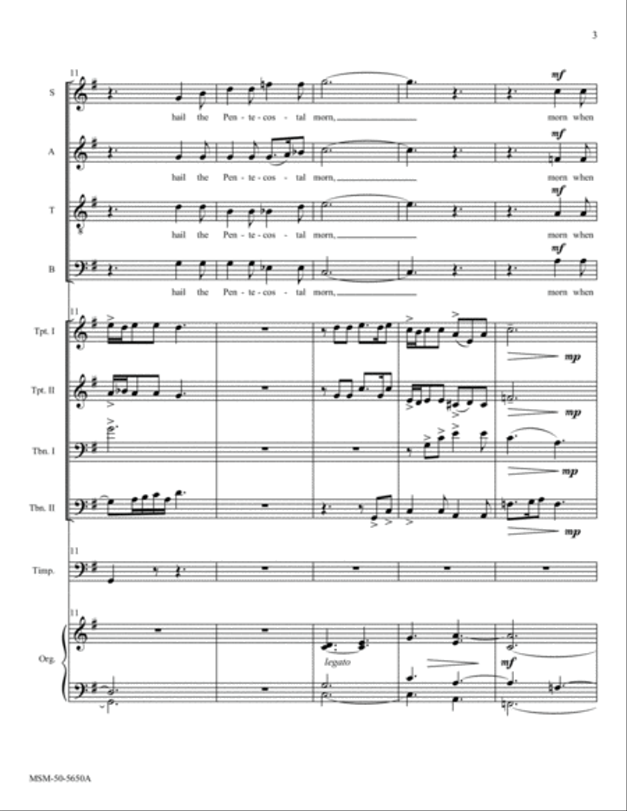 Hail this Joyful Day's Return (Full Score) Choir scores gallery preview page 4