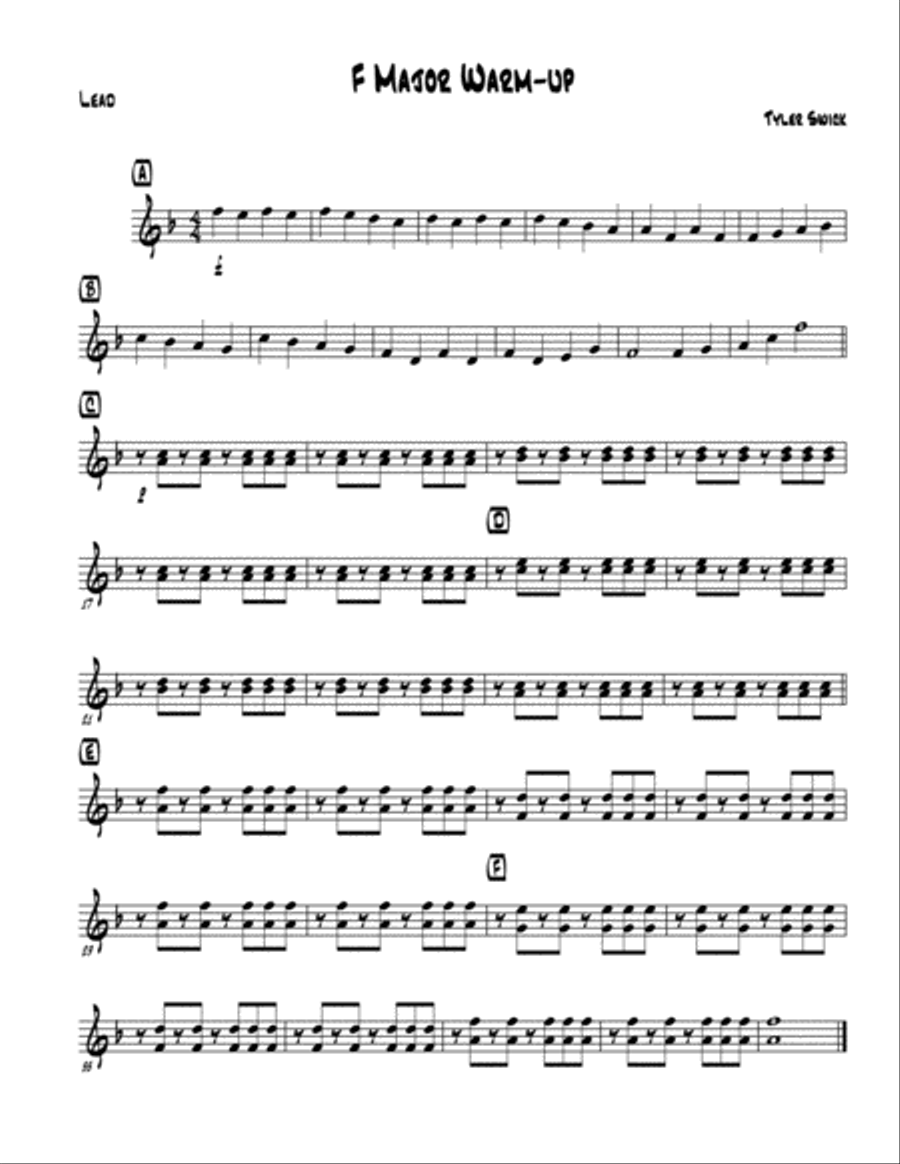 F Major Warm-Up for Steel Band Steel Drum Band scores gallery preview page 3