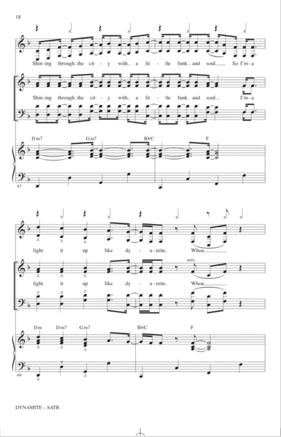 Dynamite (arr. Roger Emerson) 4-Part scores gallery preview page 17