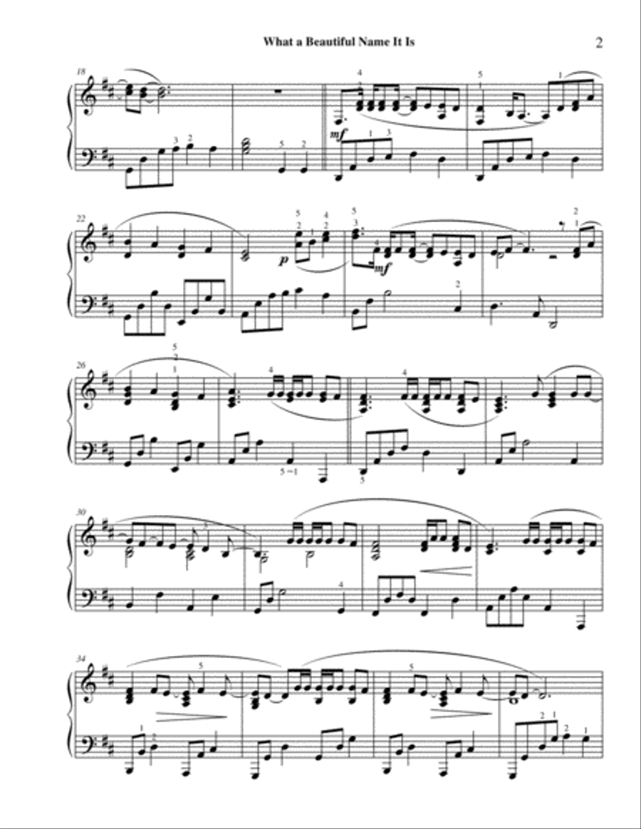 What A Beautiful Name Piano Solo scores gallery preview page 3