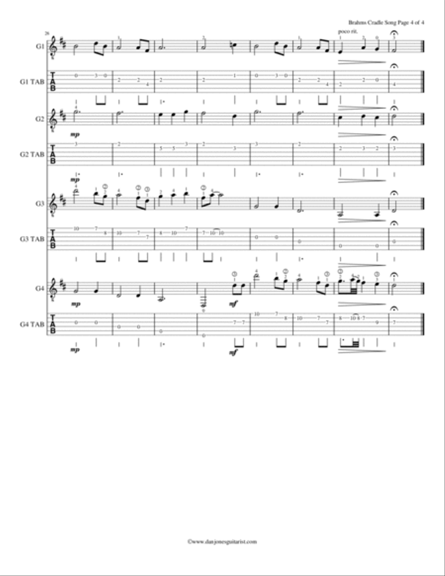 Cradle Song (Wiegenlied) Classical Guitar scores gallery preview page 5