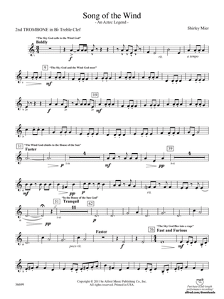 Song of the Wind: (wp) 2nd B-flat Trombone T.C.