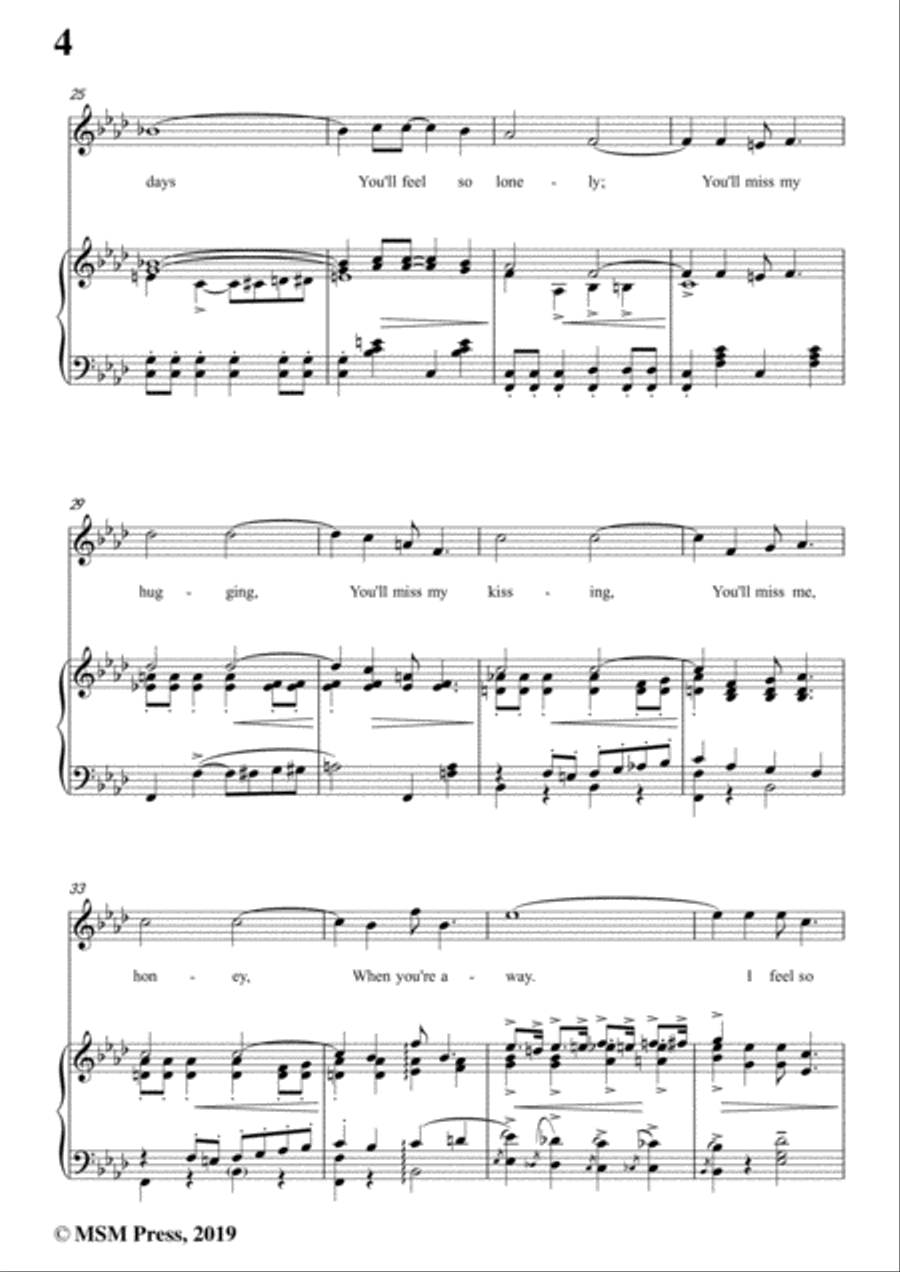 Shelton Brooks-Some of These Days,in A flat Major,for Voice and Piano Voice Solo scores gallery preview page 6