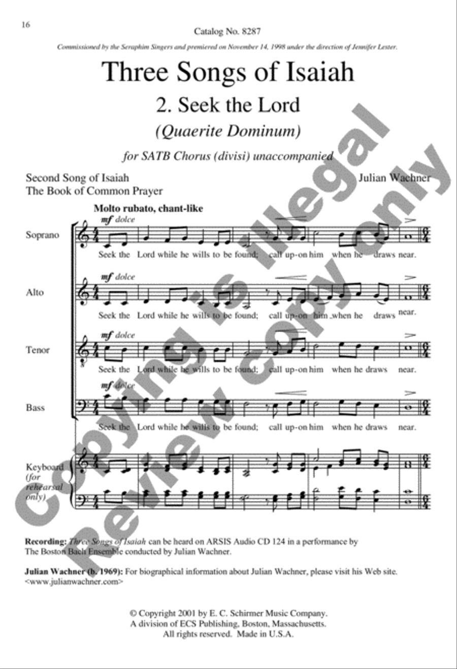 Selected Sacred Choral Works of Julian Wachner, Volume 2 4-Part scores gallery preview page 11