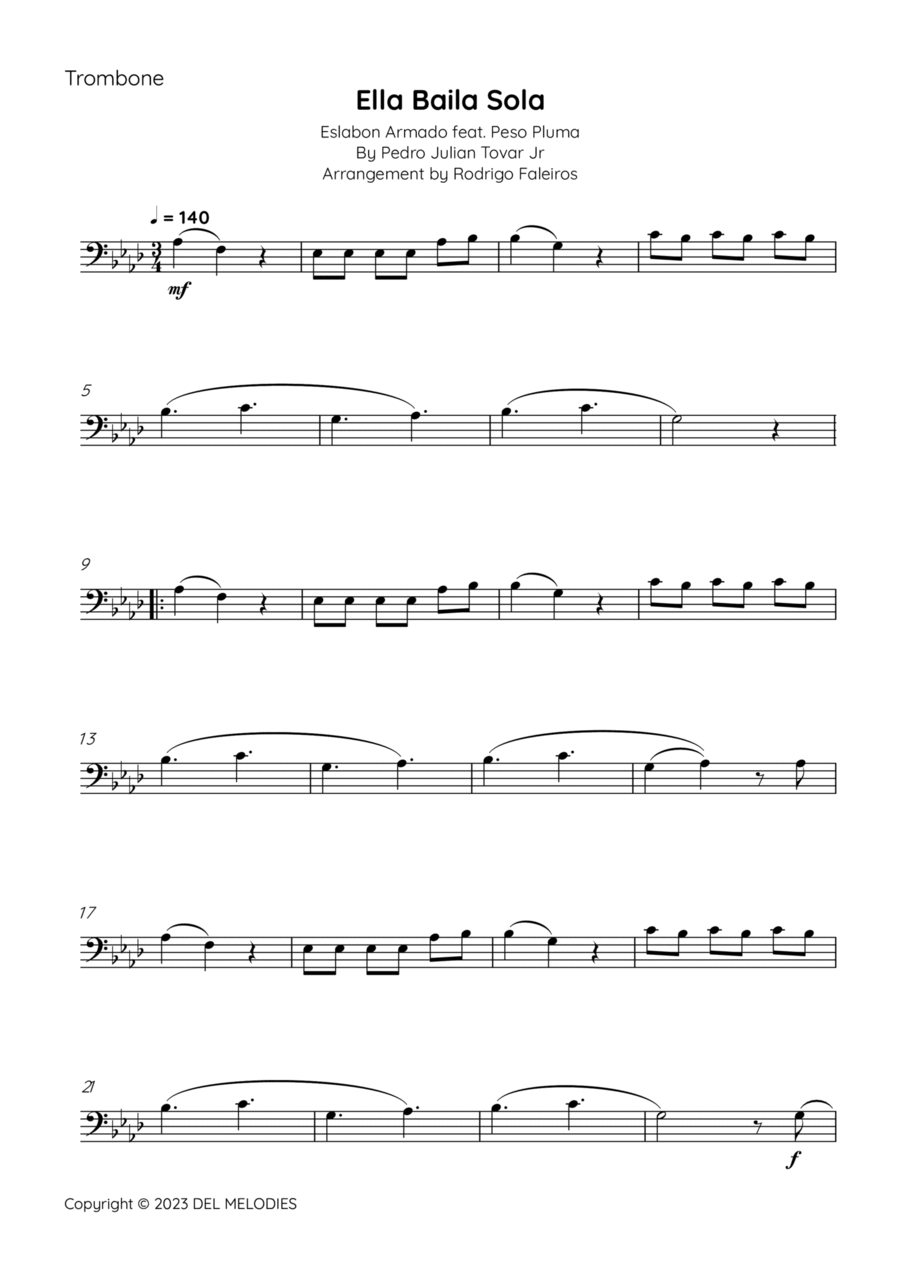 Ella Baila Sola Trombone Solo scores gallery preview page 1