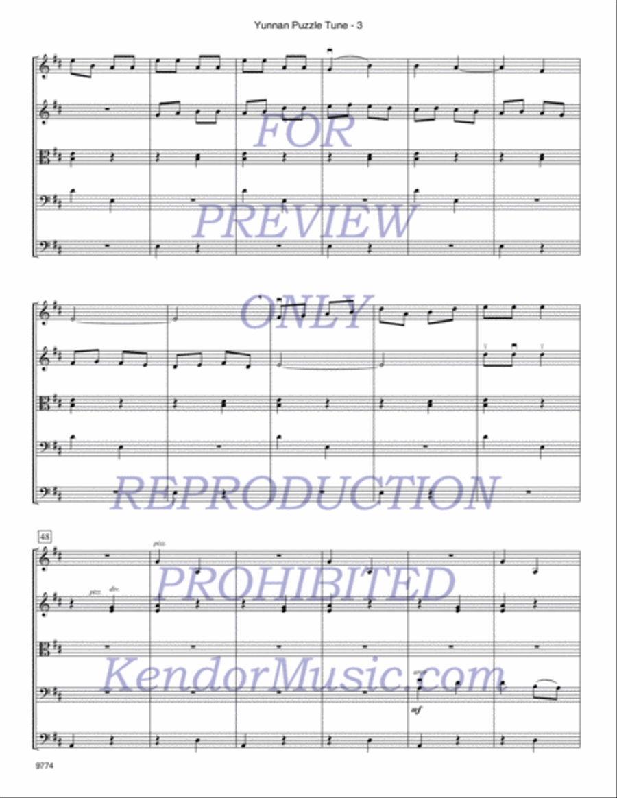 Yunnan Puzzle Tune String Orchestra scores gallery preview page 4