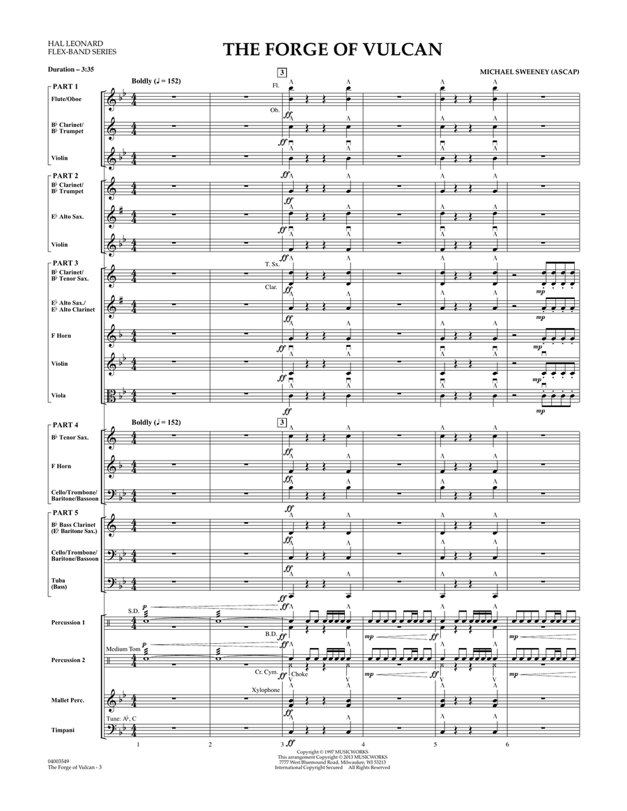 The Forge of Vulcan - Conductor Score (Full Score) Concert Band scores gallery preview page 3
