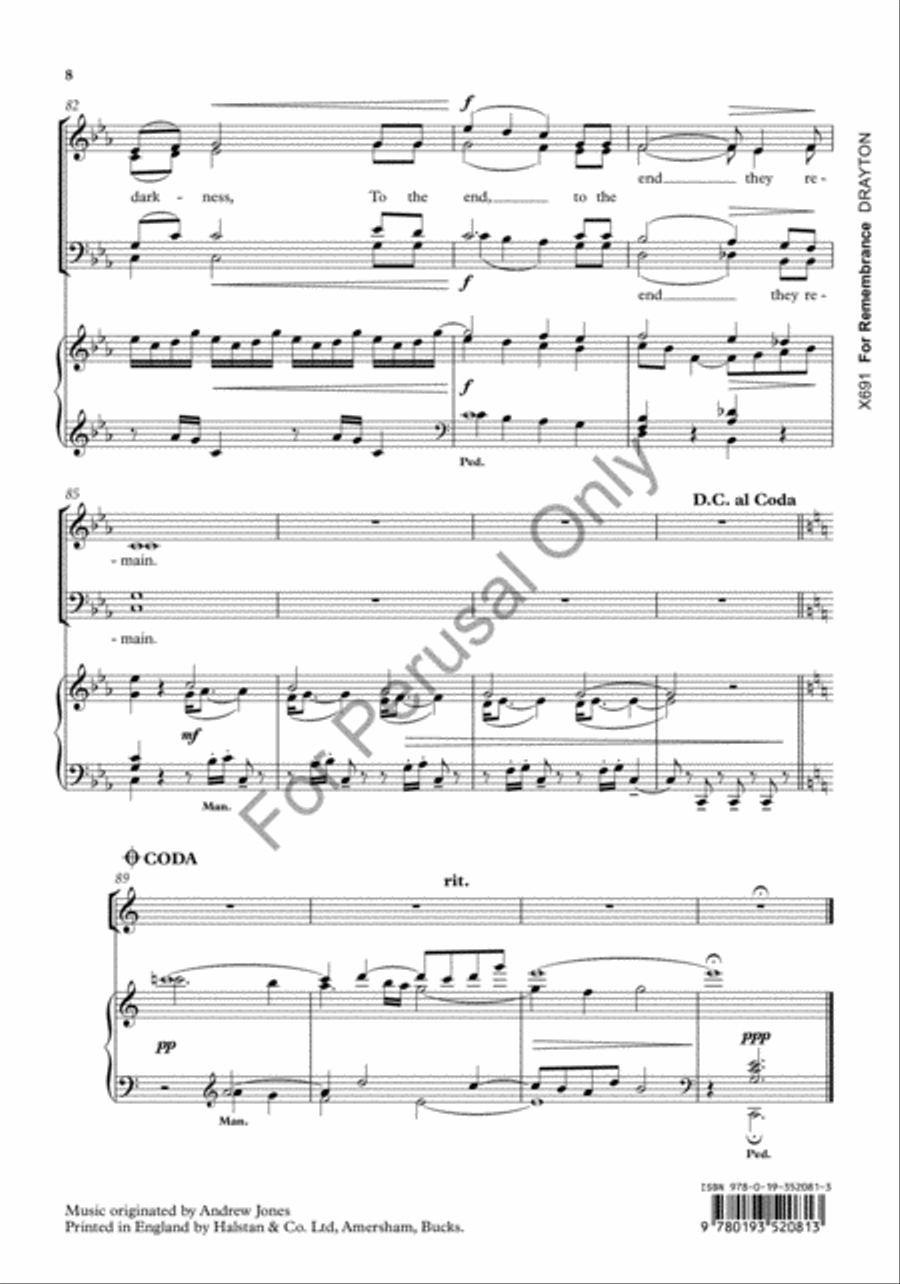 For Remembrance 4-Part scores gallery preview page 8