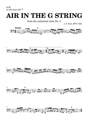 Book cover for Air on the G string in D, BWV 1068 (accompanied) - for G instruments in bass clef