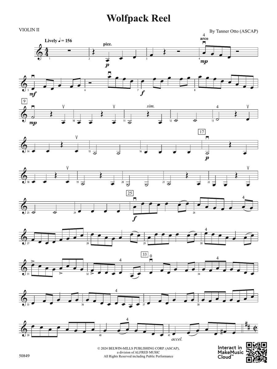 Wolfpack Reel: 2nd Violin Violin scores gallery preview page 1