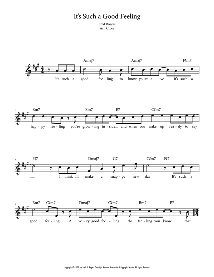 It's Such A Good Feeling It's Such A Good Feeling Piano scores gallery preview page 1