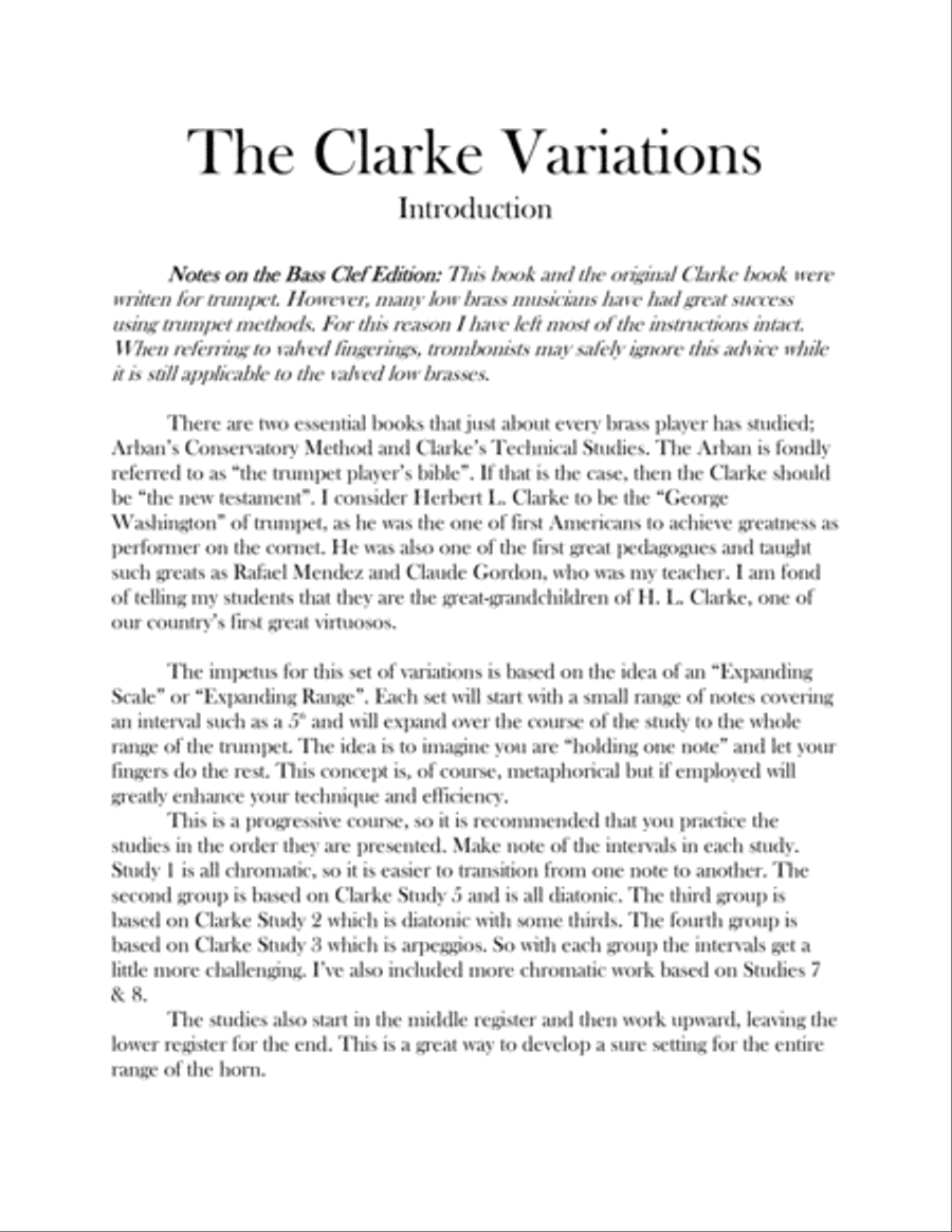 The Clarke Variations-bass clef edition Brass Ensemble scores gallery preview page 5