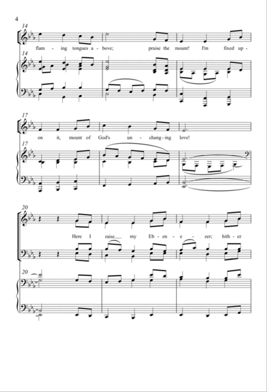 Come Thou Fount Of Every Blessing 4-Part scores gallery preview page 2