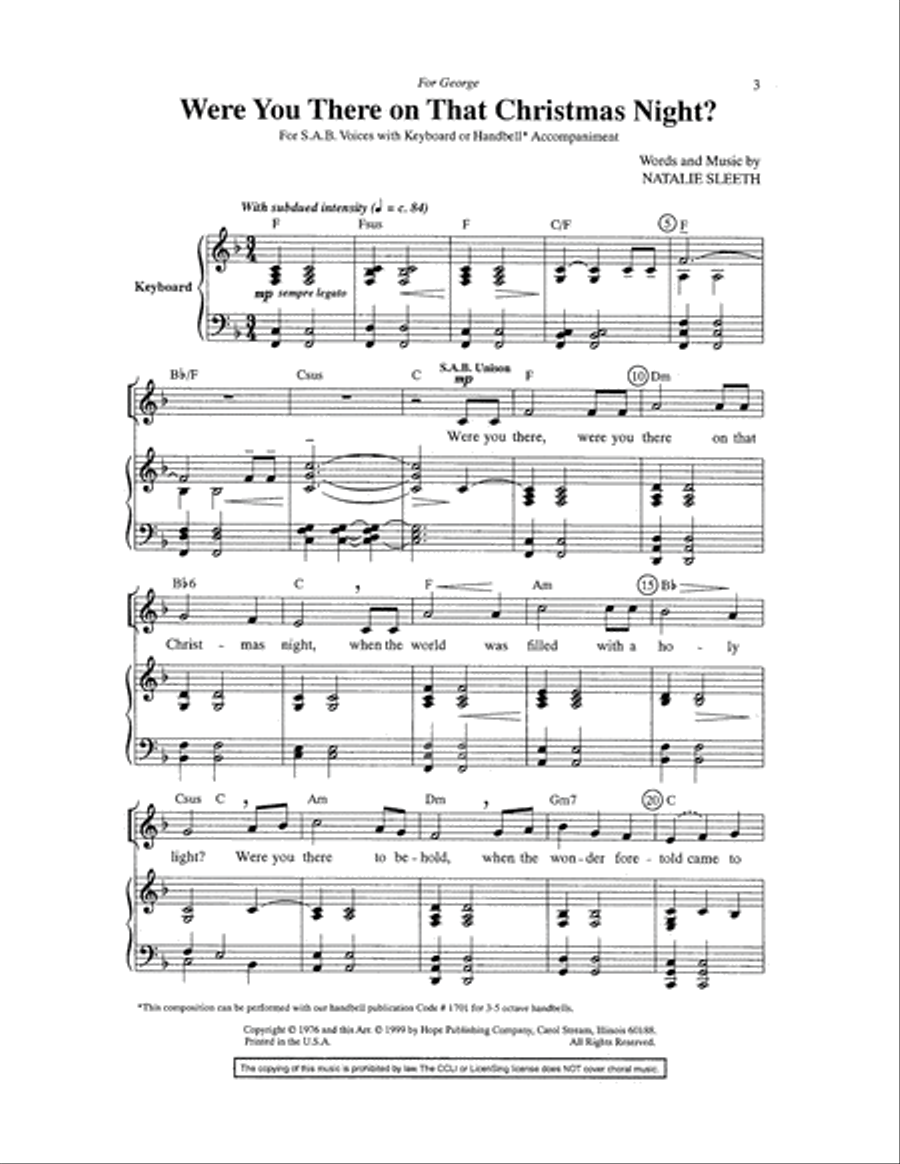 Were You There on That Christmas Night? Choir scores gallery preview page 2