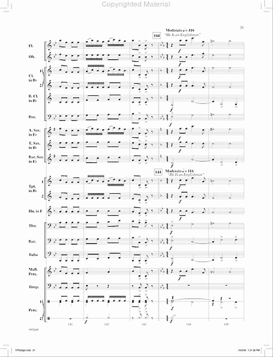 Selections from H.M.S Pianofore Concert Band scores gallery preview page 32