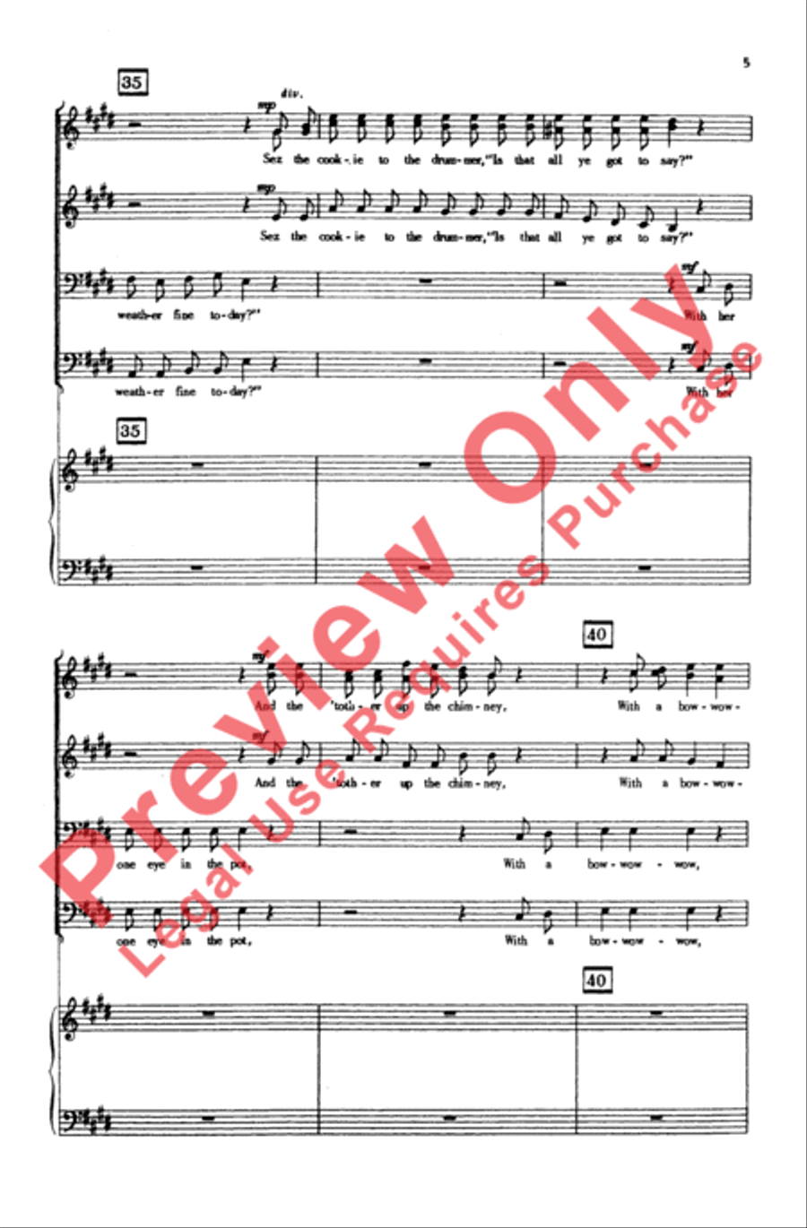 The Drummer and the Cook Men's Choir scores gallery preview page 5