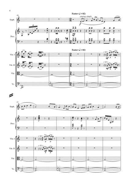 Carson Cooman: Folk Fantasies (2005) for solo euphonium, string quartet, and percussion, score only