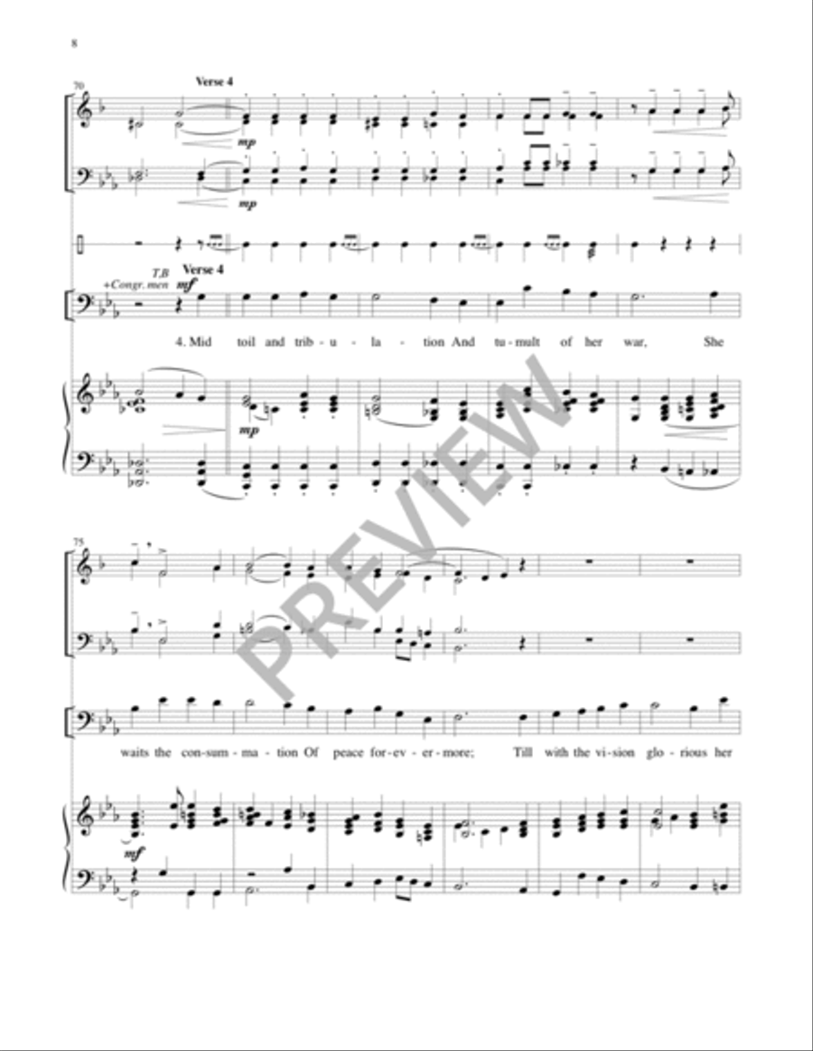 The Church’s One Foundation - Full Score and Parts Trombone scores gallery preview page 9