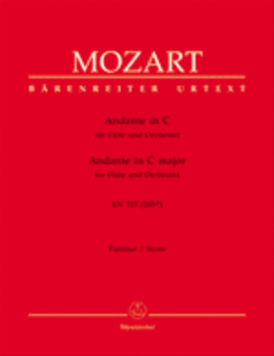 Andante for Flute and Orchestra C major, KV 315 (285e) Flute scores gallery preview page 1