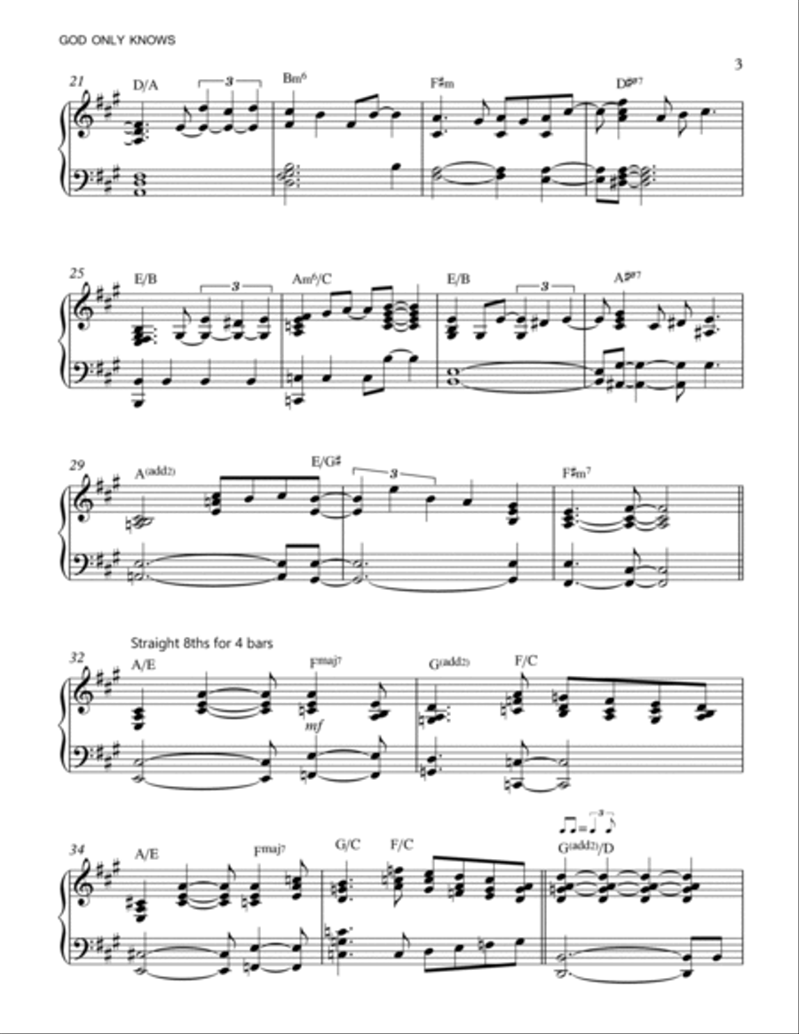 God Only Knows Piano Solo scores gallery preview page 3