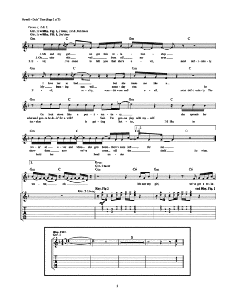 Doin' Time Electric Guitar scores gallery preview page 2