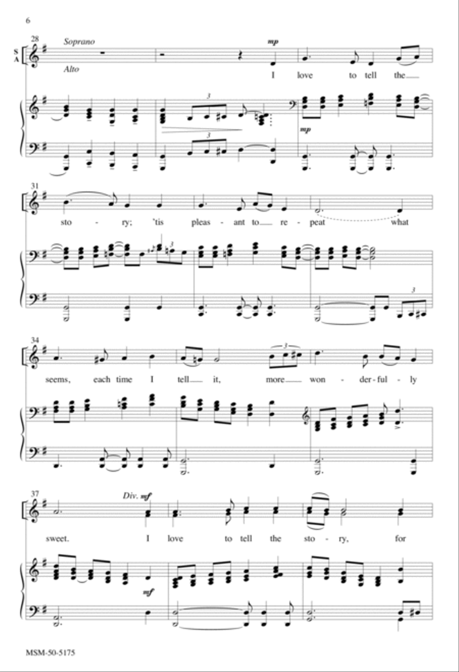 I Love to Tell the Story 4-Part scores gallery preview page 5