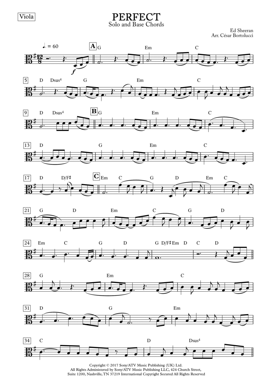 Perfect Viola Solo scores gallery preview page 1
