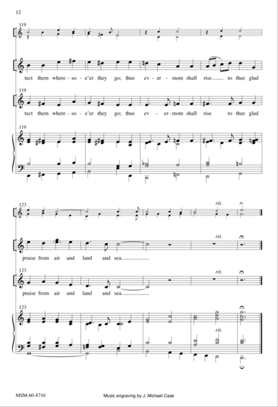 Eternal Father, Strong to Save (Choral Score) 4-Part scores gallery preview page 12
