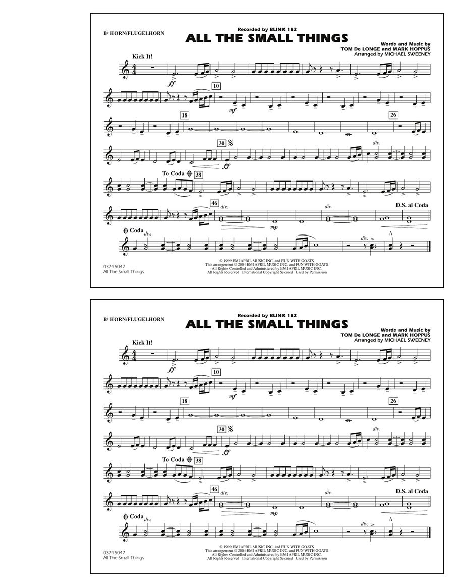 All The Small Things - Bb Horn/Flugelhorn