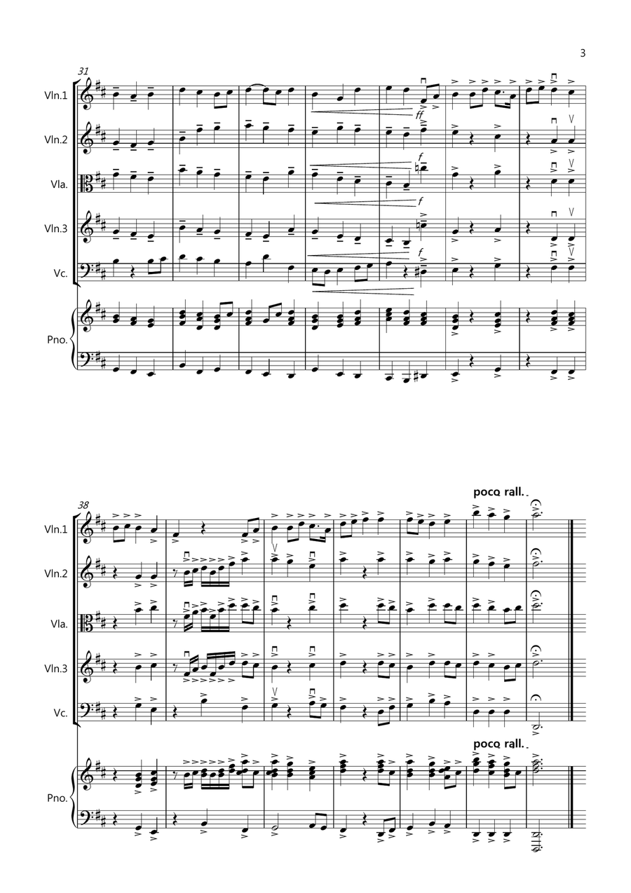 Jupiter Hymn for String Quartet String Quartet scores gallery preview page 3