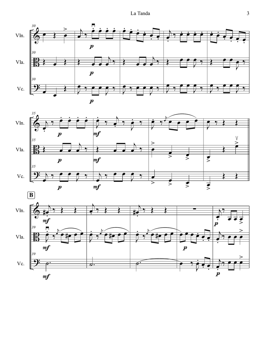 La Tanda String Trio scores gallery preview page 3