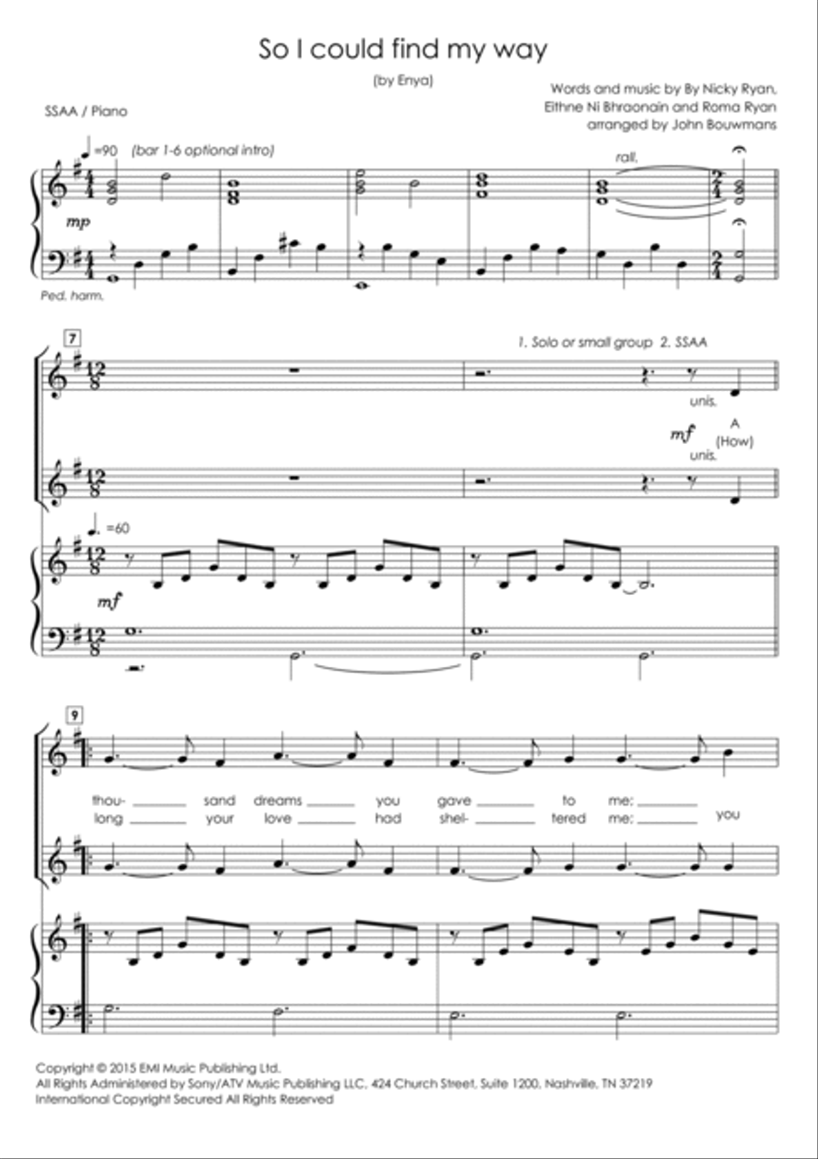 So I Could Find My Way SSAA scores gallery preview page 3