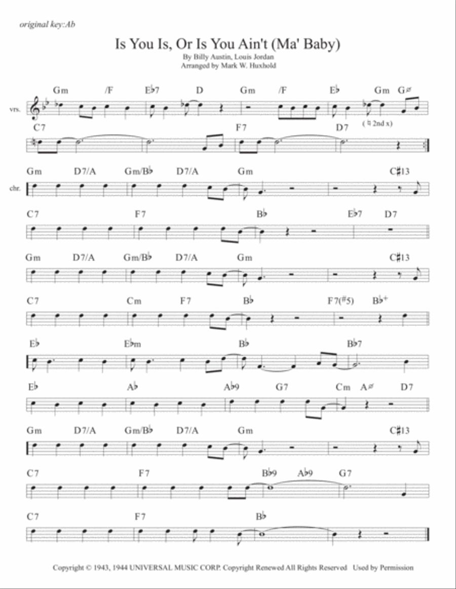Is You Is, Or Is You Ain't (ma' Baby) Piano scores gallery preview page 2